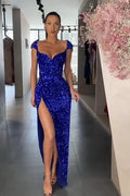 Long Mermaid Sweetheart Sequins Formal Prom Dress with Slit by BIZTUNNEL
