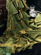 Vintage Green Tiered Flounce Long Prom Dress Party Evening Gown Y7548 by simplepromdress
