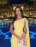 Elegant One Shoulder Chiffon Long Prom Dress Yellow Evening Dress Y7524 by simplepromdress