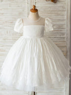 Lace Knee-length First Communion Flower Girl Dress - photo 6