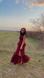 Romantic One Shoulder Vintage Prom Dress Stunning Evening Dress Y1105 by simplepromdress