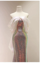 Charming Sequins Mermaid Evening Dress Shiny Long Prom Dress Y7687 by simplepromdress