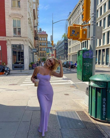 Vestido de fiesta morado con espalda descubierta Y7479