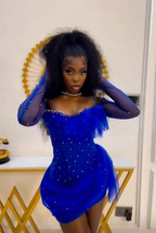 Striking Royal Blue Tulle Beaded Cocktail Dress Mini Party Dress Homecoming Dress Y7710 by simplepromdress