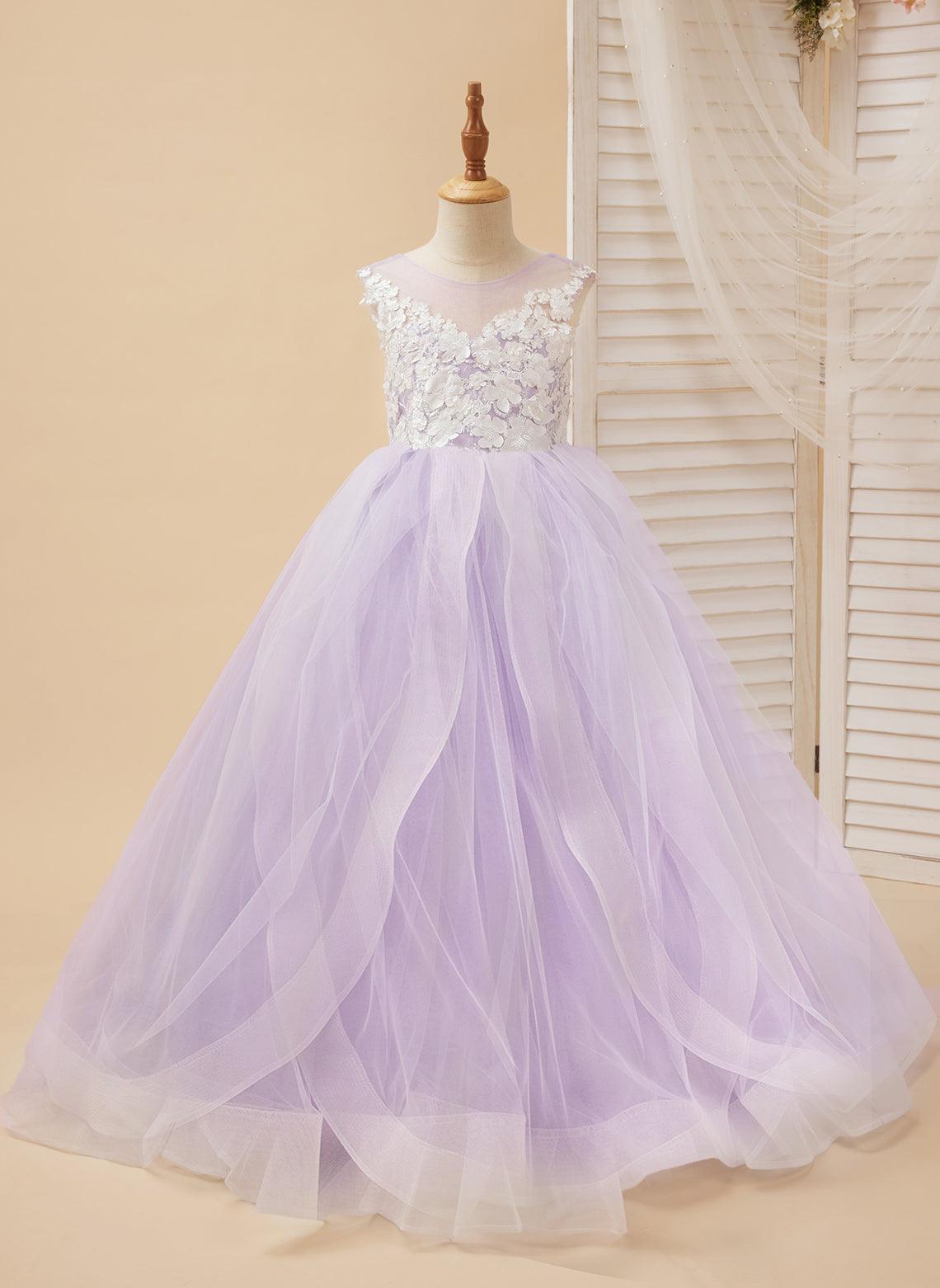 Enchanted Princess Tulle and Lace  Flower Girl Dress - photo 1