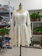 Vintage Lace Applique Evening Dress A Line Long Prom Dress Y8371 by simplepromdress