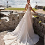Luxury Detachable 2 In 1 Wedding Mermaid Dress Embroidered Lace On Net With Square Collar Sleeveless Bride Gowns Vestido De Novi by payinti