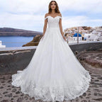 Sweetheart Wedding Dress Appliques A Line Wedding Gowns Off Shoulder Lace Up Vestidos De Noiva Mariage Princess by payinti