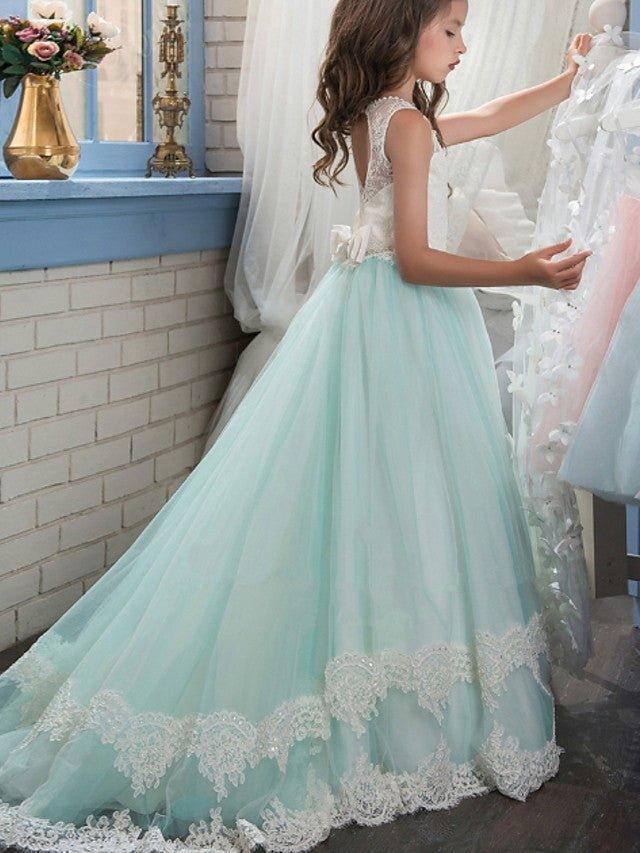 Ball Gown Jewel Neck Wedding Event Party Flower Girl Dresses With Appliques C… - photo 2
