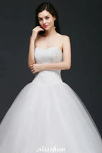 Ball Gown Lace Sweetheart Tulle Wedding Dress by misshow.com