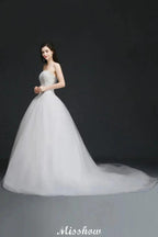 Ball Gown Lace Sweetheart Tulle Wedding Dress by misshow.com