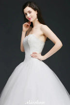 Ball Gown Lace Sweetheart Tulle Wedding Dress by misshow.com