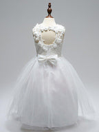 Ball Gown Lace Tulle Sleeveless Jewel Neck First Communion Long Flower Girl D… - photo 2