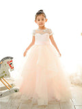 Ball Gown Lace Tulle Wedding Birthday Pageant Flower Girl Dresses - photo 1