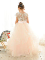 Ball Gown Lace Tulle Wedding Birthday Pageant Flower Girl Dresses - photo 2
