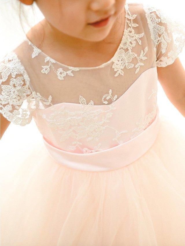 Ball Gown Lace Tulle Wedding Birthday Pageant Flower Girl Dresses - photo 4