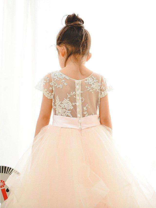 Ball Gown Lace Tulle Wedding Birthday Pageant Flower Girl Dresses - photo 3
