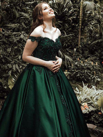 Duchesse-Linie Schulterfrei Ärmellos Bodenlang Spitze Satin Ballkleider