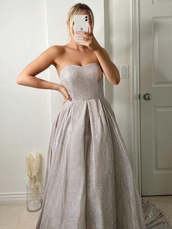 Ball Gown Ruffles Sleeveless Sequins Sweetheart Prom Dresses by misshow.com