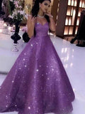 Ball Gown Sequins Sweetheart Sleeveless Ruffles Prom Dresses by misshow.com