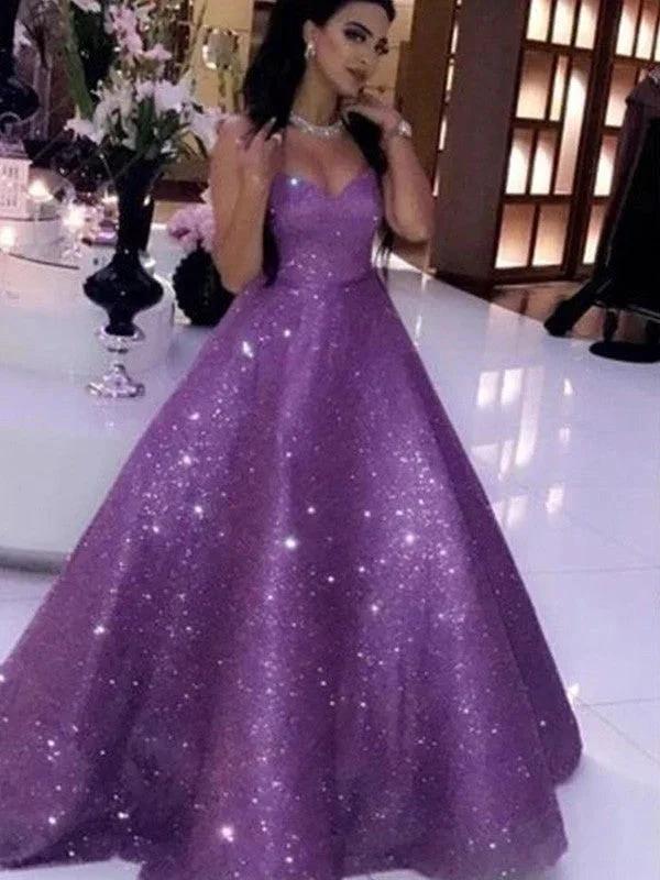Ball Gown Sequins Sweetheart Sleeveless Ruffles Prom Dresses by misshow.com