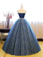 Ball Gown Sleeveless Sweetheart Floor-Length Beading Net Prom Dresses by misshow.com