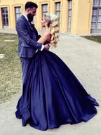 Ball Gown Sleeveless Sweetheart Ruffles Satin Prom Dresses by misshow.com