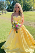 Stardust | Ball Gown Sweetheart Satin Long Prom Dresses by KissProm