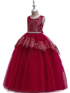 Ball Gown Tulle Sleeveless Jewel Neck Pageant Flower Girl Dresses - photo 3