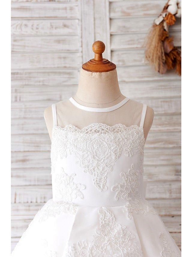 Ball Gown Tulle Sleeveless Jewel Neck Wedding Birthday Flower Girl Dresses - photo 2