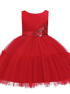 Ball Gown Tulle Sleeveless Jewel Neck Wedding Party Flower Girl Dresses - photo 5