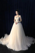 Ball Gown Tulle Sweetheart Lace up Bowknot Wedding Dresses WD200 by pgmdress