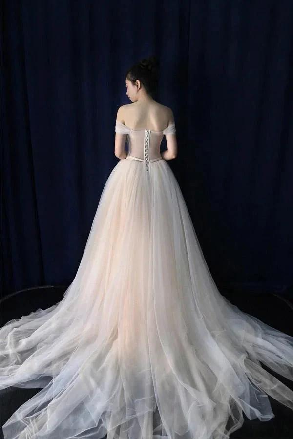 Ball Gown Tulle Sweetheart Lace up Bowknot Wedding Dresses WD200 by pgmdress
