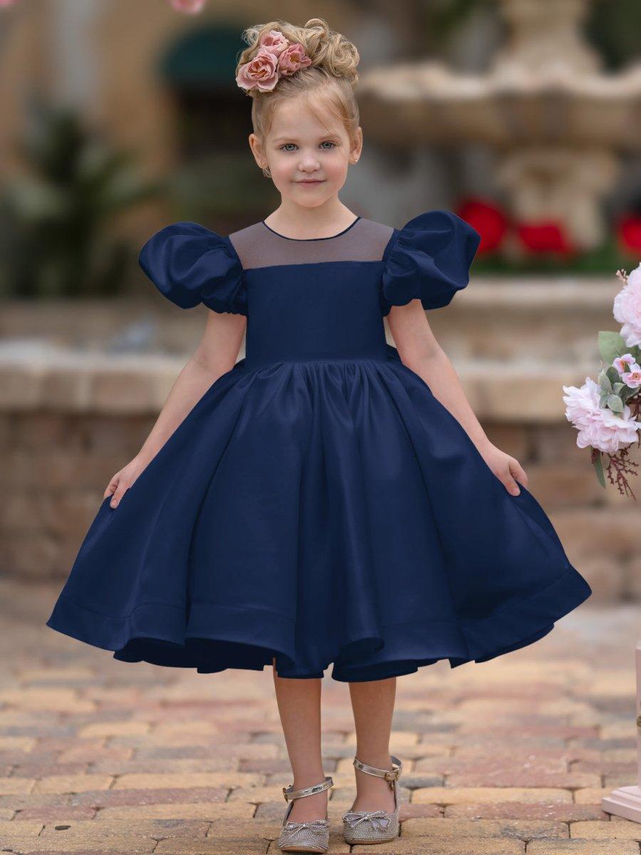 Ball-Gown/Princess Satin Knee-length Flower Girl Dress - photo 1