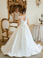 Ball-Gown/Princess Satin Sweep Train First Communion Flower Girl Dress - photo 5