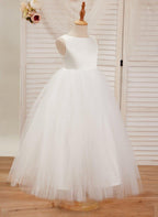Ball-Gown/Princess Satin Tulle Ankle-length Dress - photo 3