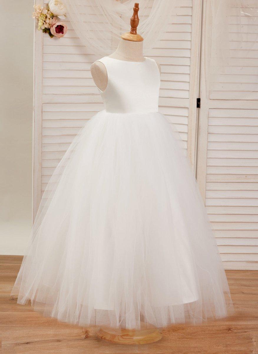 Ball-Gown/Princess Satin Tulle Ankle-length Dress - photo 3