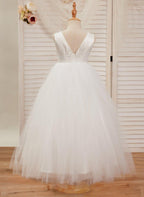 Ball-Gown/Princess Satin Tulle Ankle-length Dress - photo 2