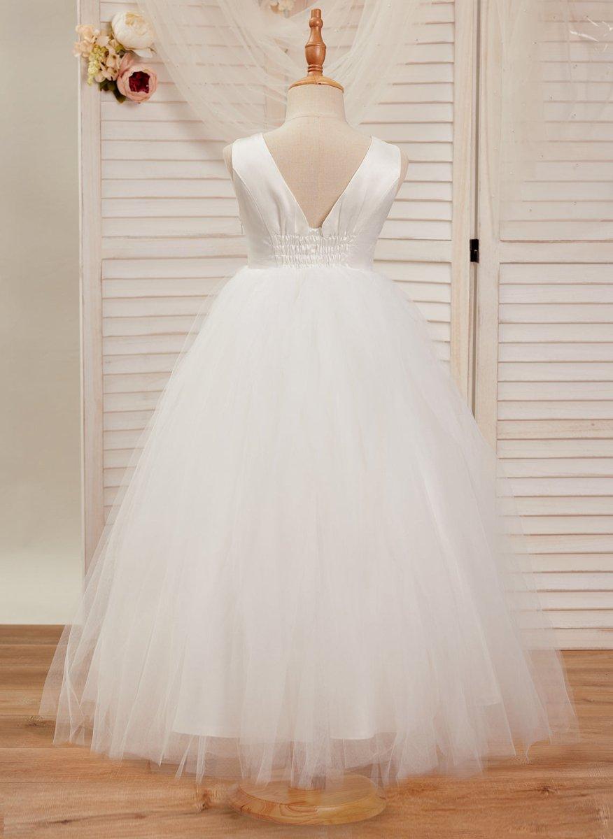 Ball-Gown/Princess Satin Tulle Ankle-length Dress - photo 2