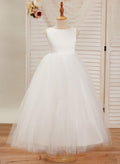 Ball-Gown/Princess Satin Tulle Ankle-length Dress - photo 1