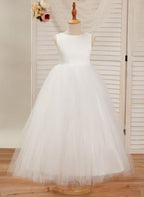 Ball-Gown/Princess Satin Tulle Ankle-length Dress - photo 1