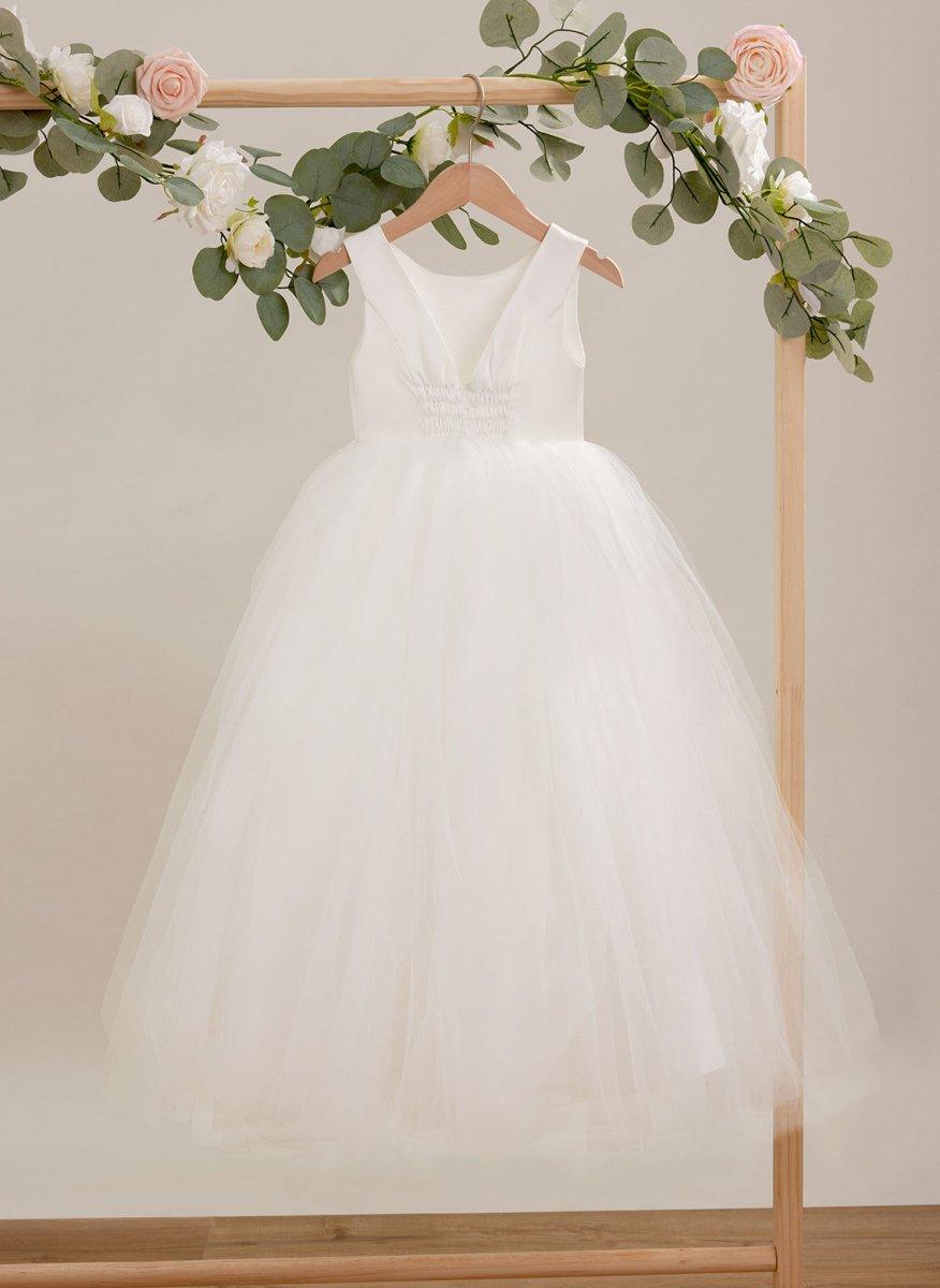 Ball-Gown/Princess Satin Tulle Ankle-length Dress - photo 6