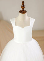 Ball-Gown/Princess Satin Tulle Ankle-length Flower Girl Dress - photo 6