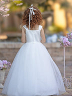 Ball-Gown/Princess Satin Tulle Ankle-length Flower Girl Dress - photo 4