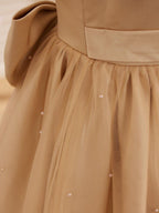 Ball-Gown/Princess Satin Tulle Champagne Flower Girl Dress - photo 4