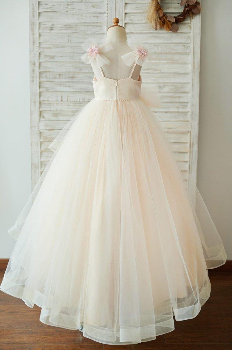 Ball-Gown/Princess Satin Tulle Floor-length Dress - photo 6