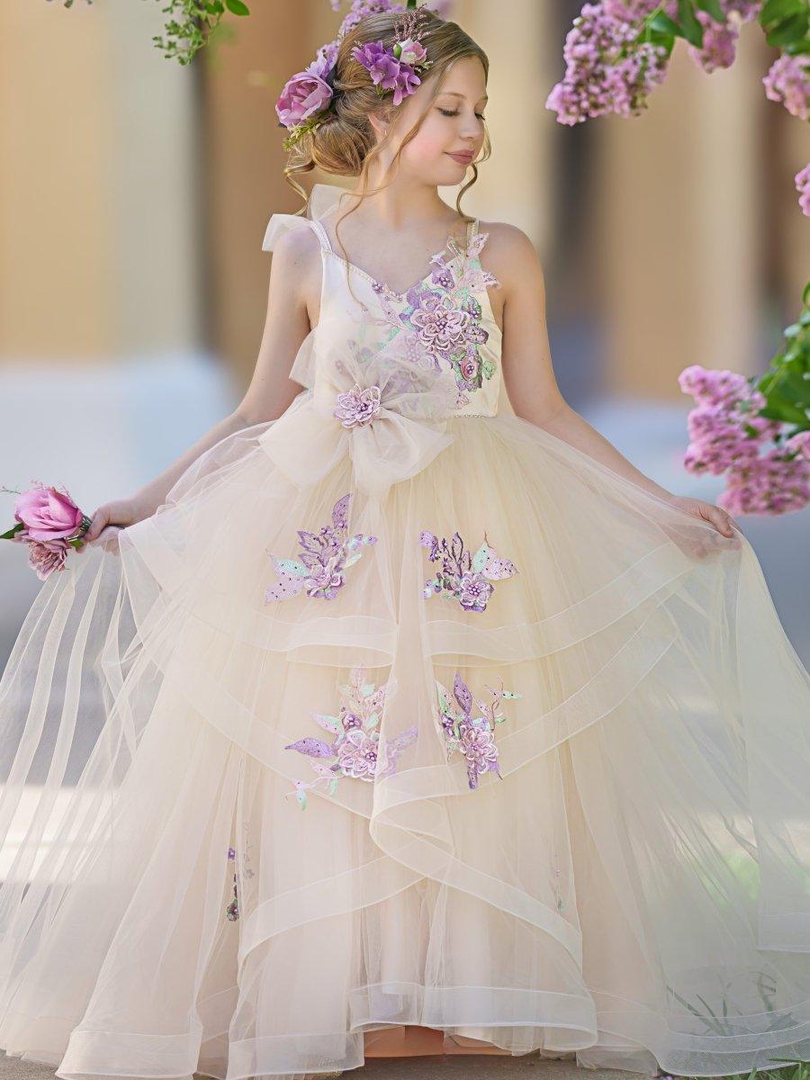 Ball-Gown/Princess Satin Tulle Floor-length Dress - photo 1