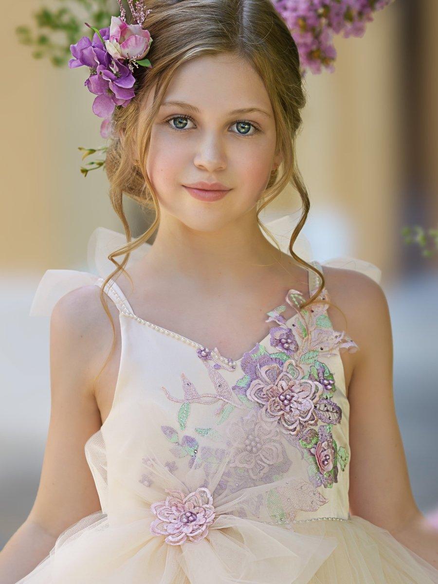 Ball-Gown/Princess Satin Tulle Floor-length Dress - photo 3