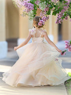 Ball-Gown/Princess Satin Tulle Floor-length Dress - photo 2