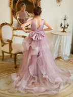 Ball-Gown/Princess Satin Tulle Floor-length Flower Girl Dress - photo 5